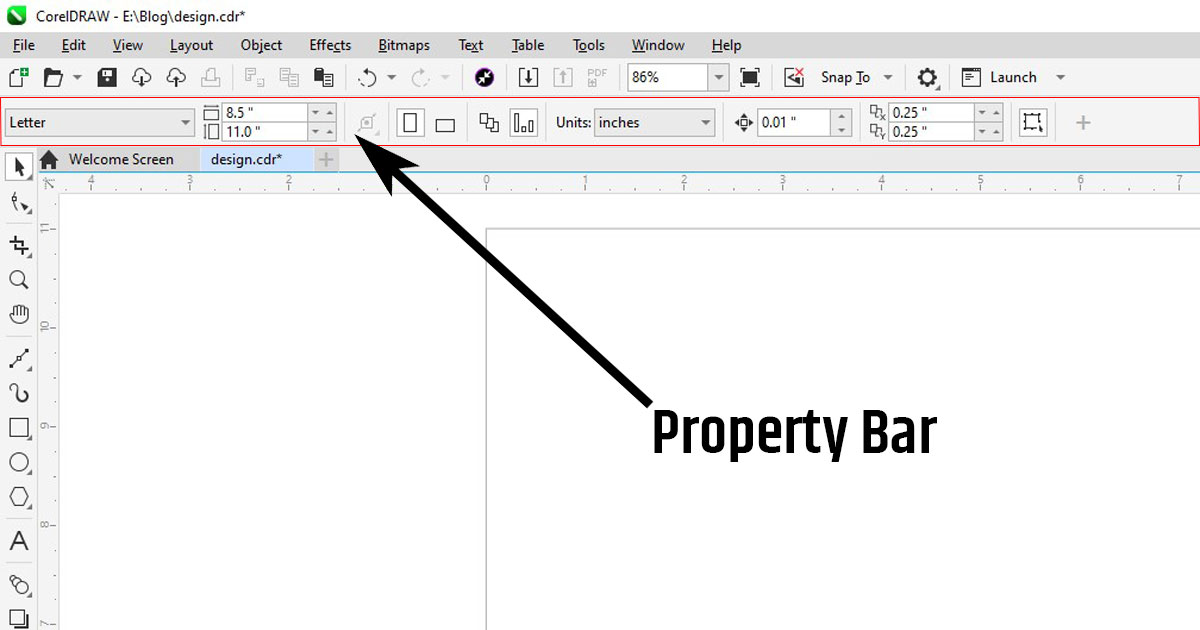 Interface of CorelDraw