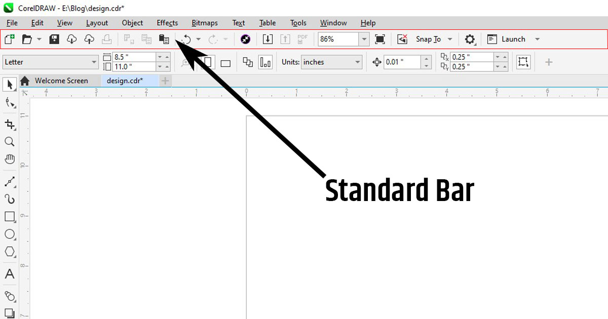 Interface of CorelDraw
